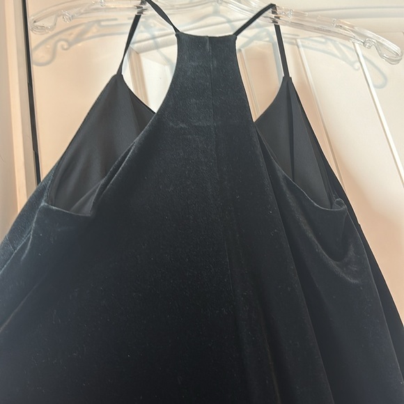 NWT Loft size small Black Velvet Racer Back Swing Dress - Picture 3 of 4